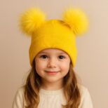 Sarı Çift Ponponlu Bere