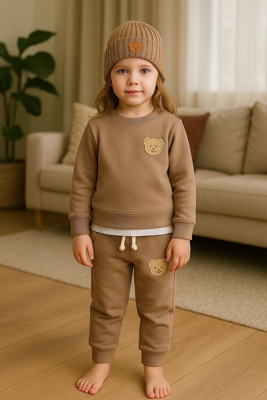 TEDDY SÜTLÜ KAHVE 3'LÜ EŞOFMAN TAKIMI - Görsel 3