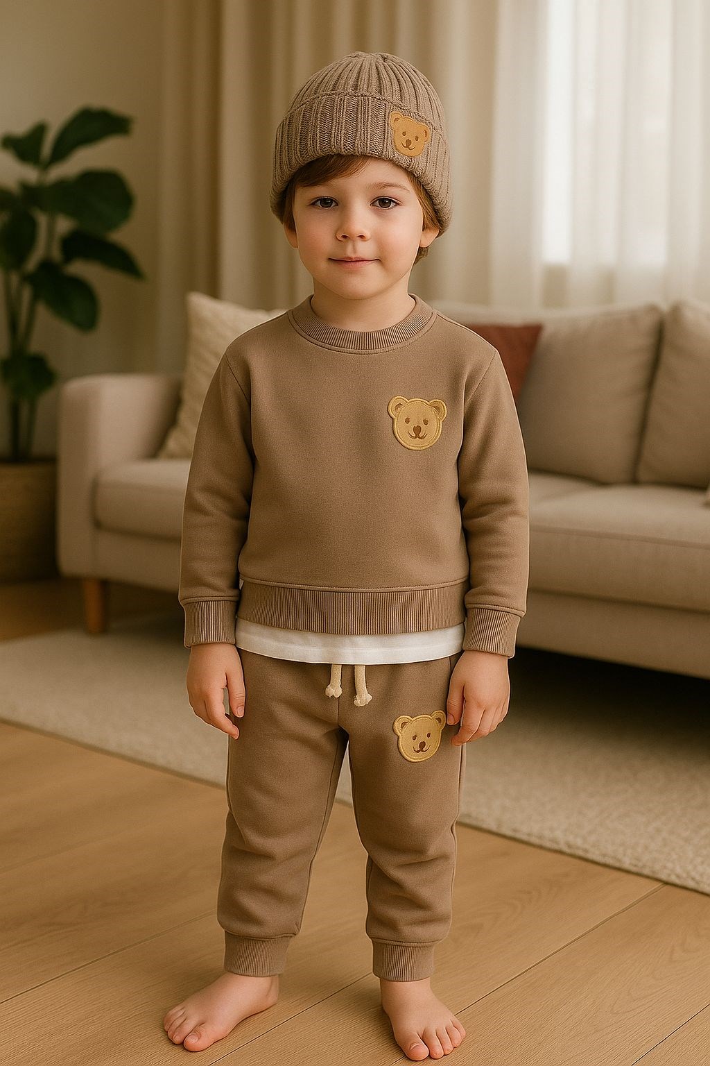 TEDDY SÜTLÜ KAHVE 3'LÜ EŞOFMAN TAKIMI - Görsel 4