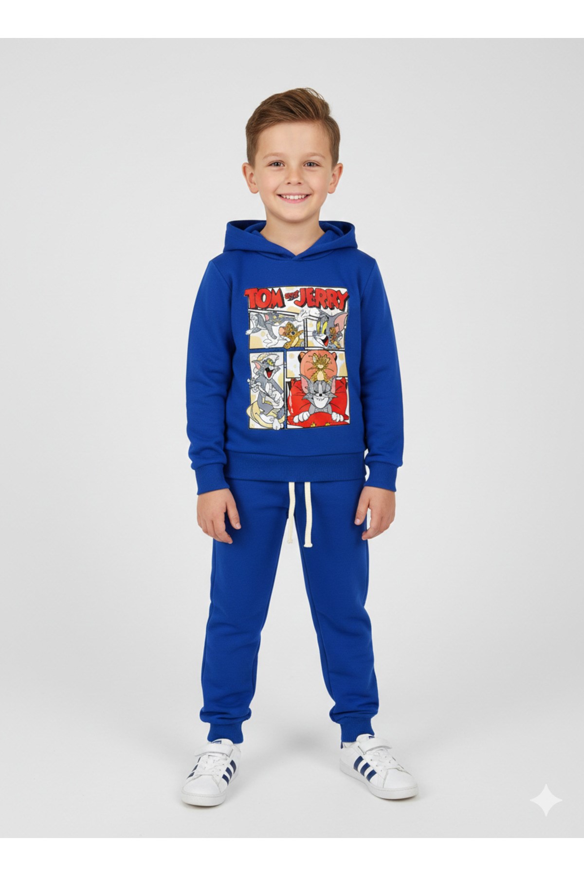 Erkek Çocuk Karakterli Kapüşonlu Eşofman Takımı