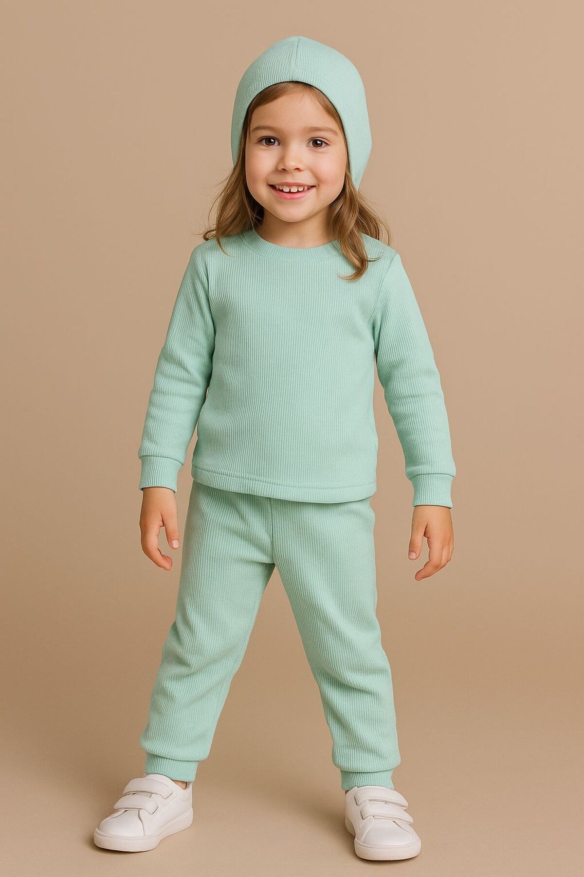 BASİC SİYAH RİBANA ŞAPKALI EŞOFMAN SET - Görsel 13