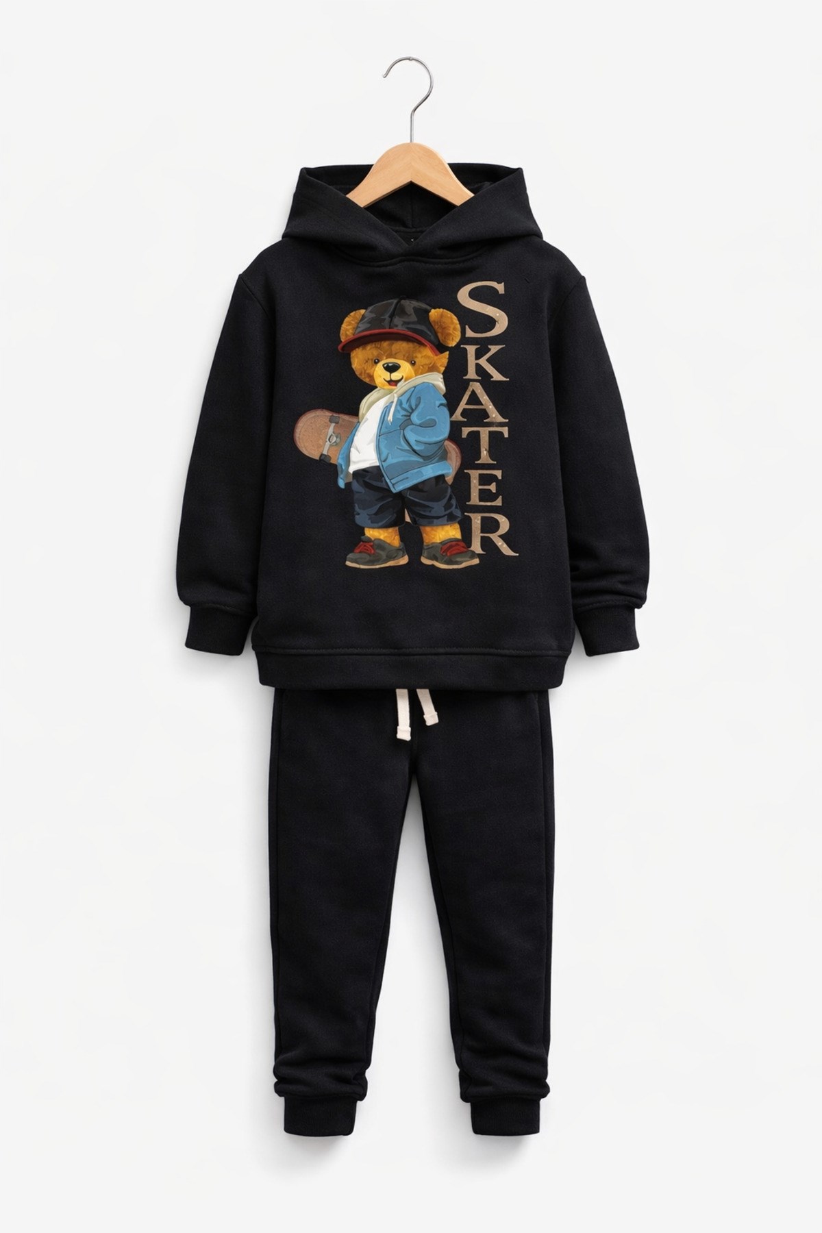 Skater Ayıcık Baskılı Erkek Çocuk Eşofman Takımı - Görsel 4