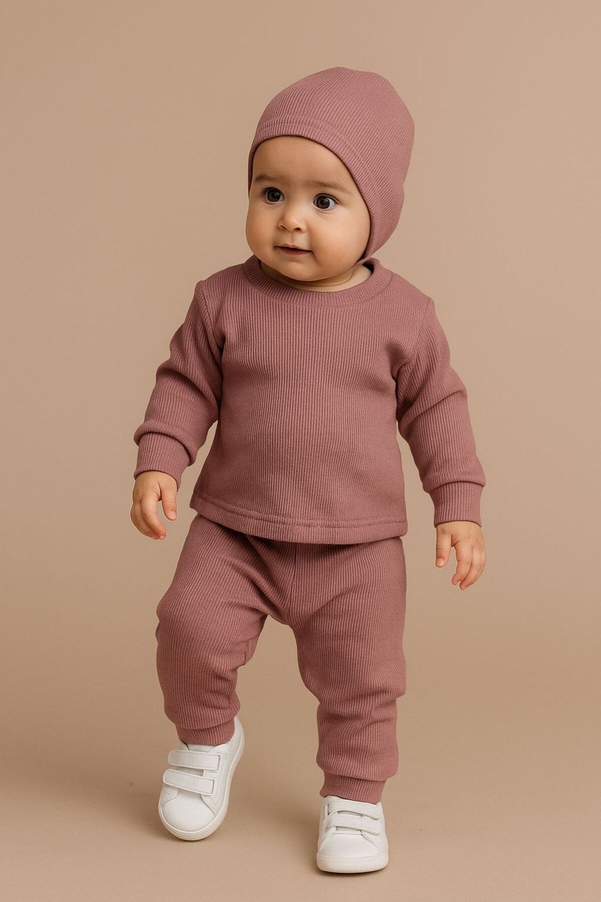 BASİC SİYAH RİBANA ŞAPKALI EŞOFMAN SET - Görsel 6