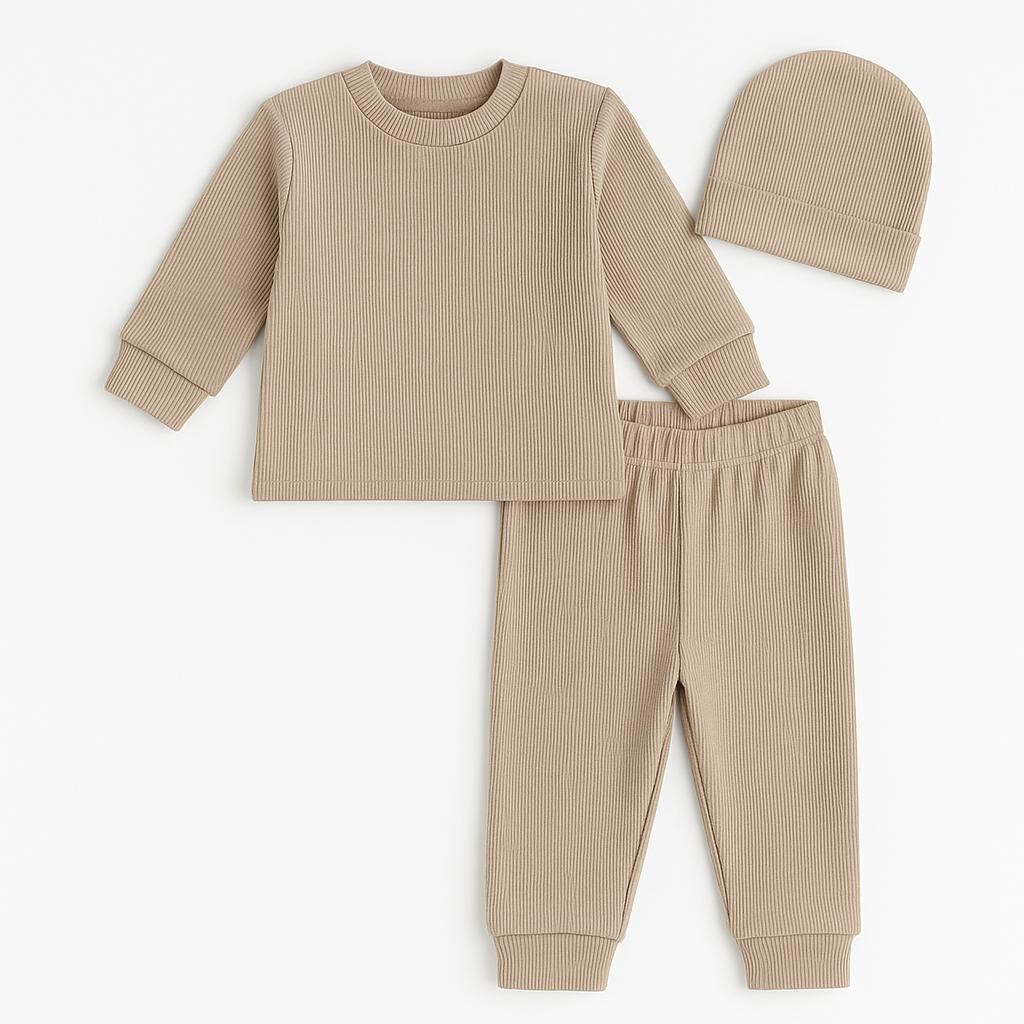 BASİC BEJ ŞAPKALI RİBANA EŞOFMAN SET