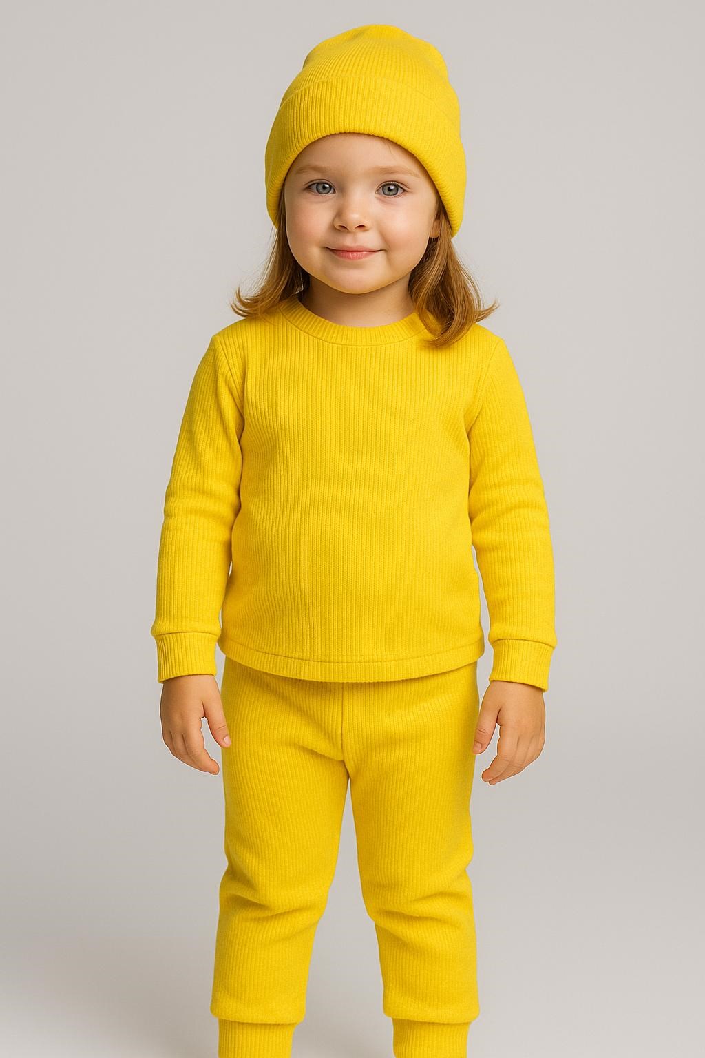 BASİC SARI RİBANA ŞAPKALI EŞOFMAN SET - Görsel 3