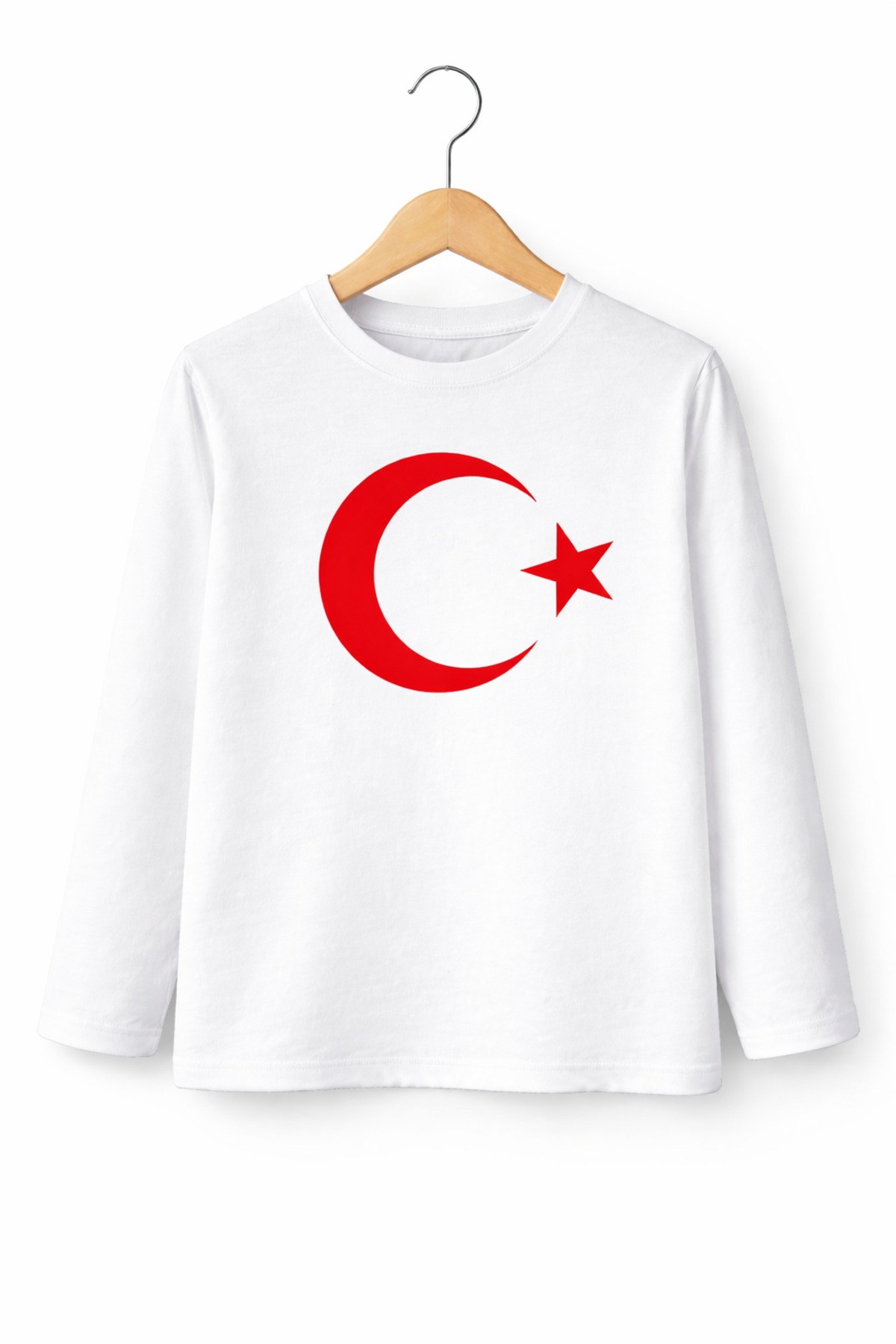 Ay Yıldız Baskılı Siyah Uzun Kollu Çocuk Tişört - Görsel 2