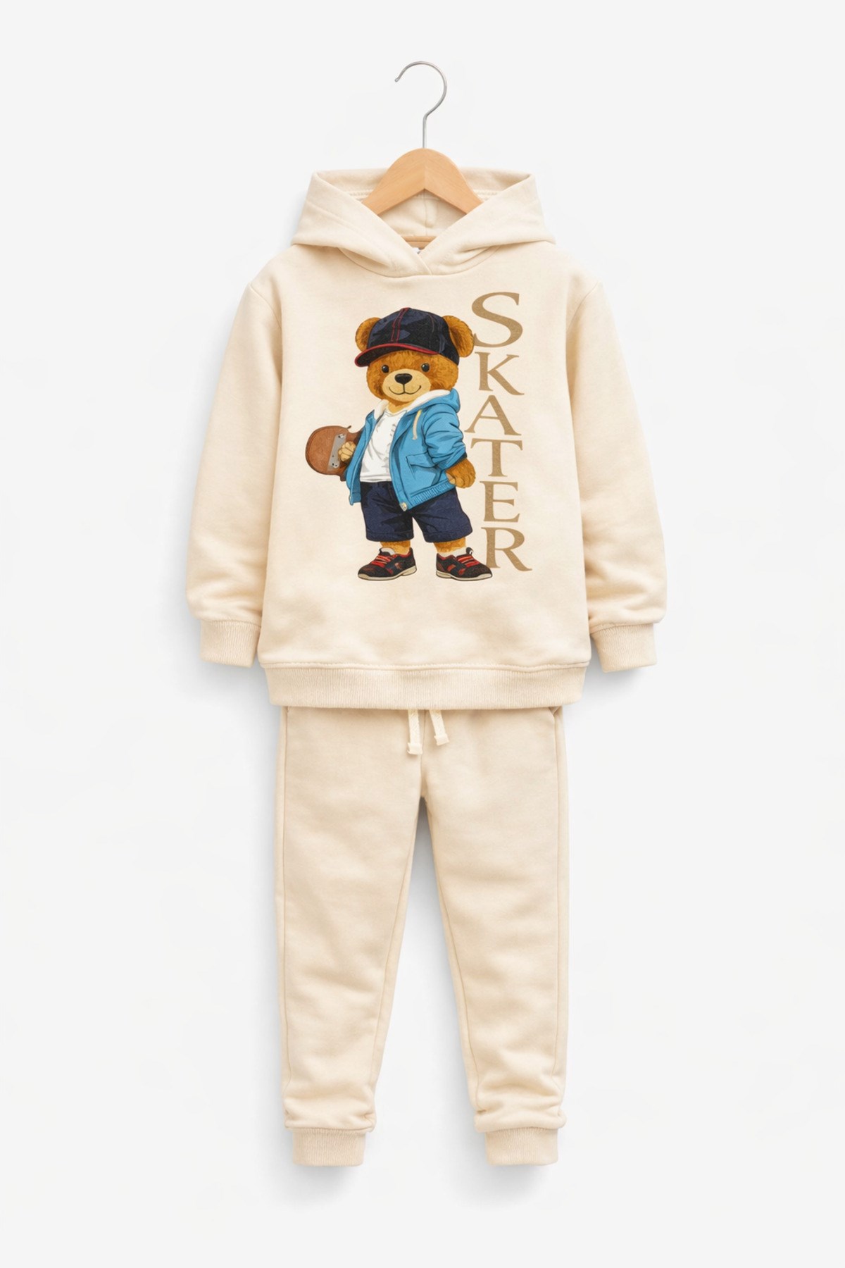 Skater Ayıcık Baskılı Erkek Çocuk Eşofman Takımı - Görsel 2
