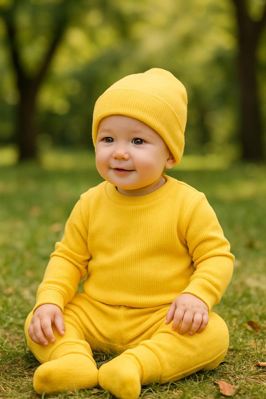 BASİC SARI RİBANA ŞAPKALI EŞOFMAN SET - Görsel 2