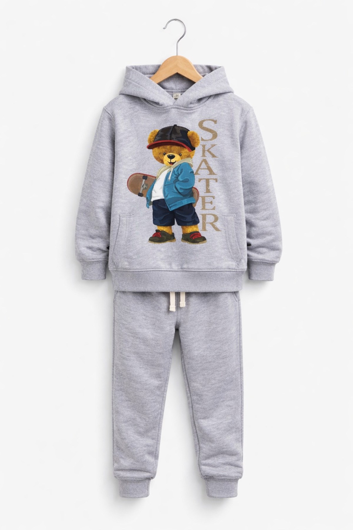 Skater Ayıcık Baskılı Erkek Çocuk Eşofman Takımı - Görsel 6