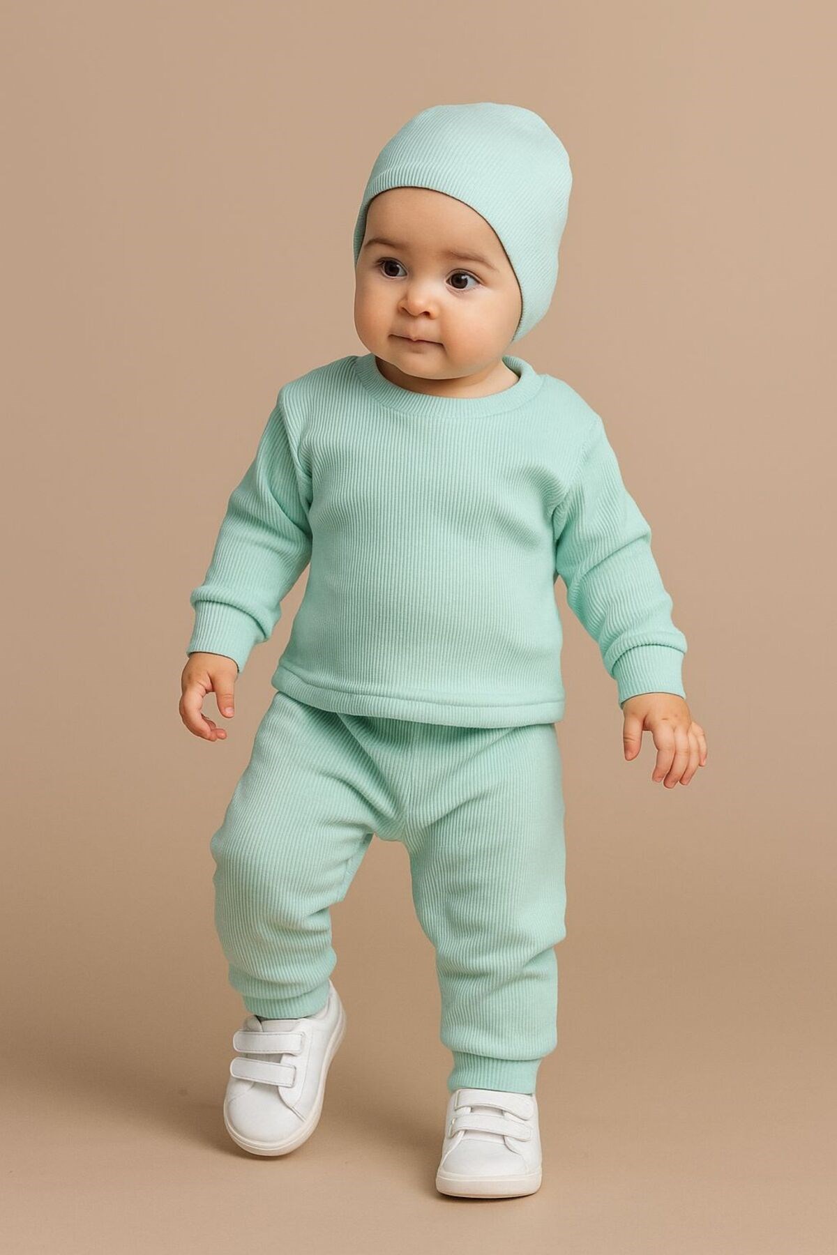 BASİC SİYAH RİBANA ŞAPKALI EŞOFMAN SET - Görsel 12