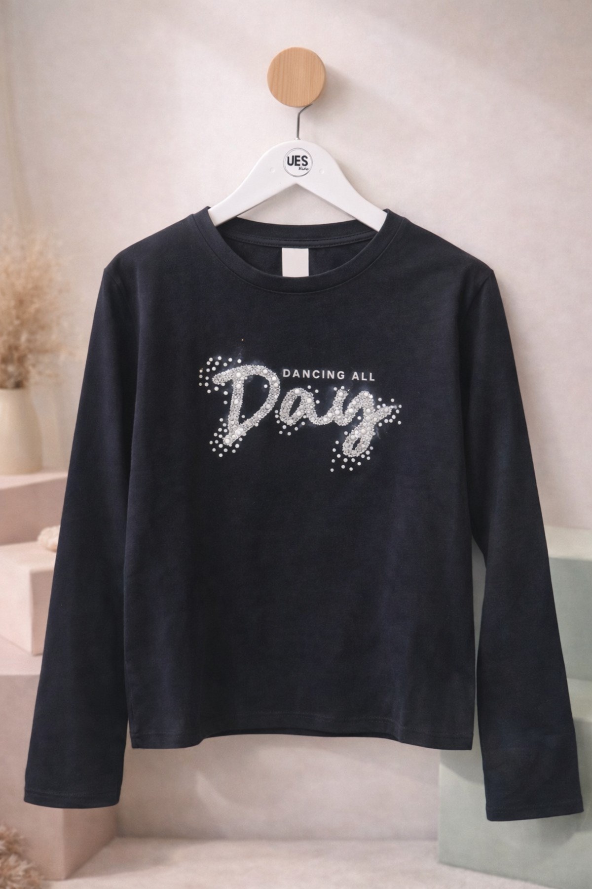 Dancing All Day Taşlı Kız Çocuk Uzun Kollu Tişört