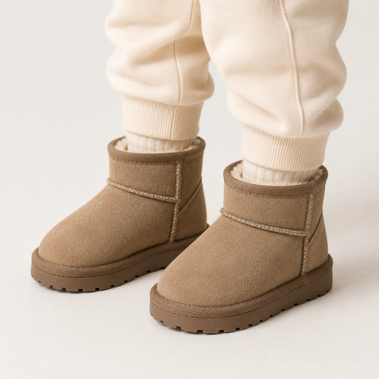 Unisex Çocuk Kalın Taban İçi Tüylü Günlük Mini Yarım Bot - Görsel 2
